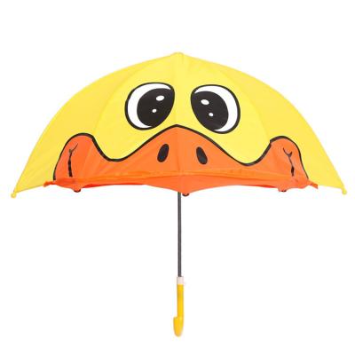 China Duck Shape Girls Animals Kids Cartoon Casual Custom Yellow Umbrella For Children for sale