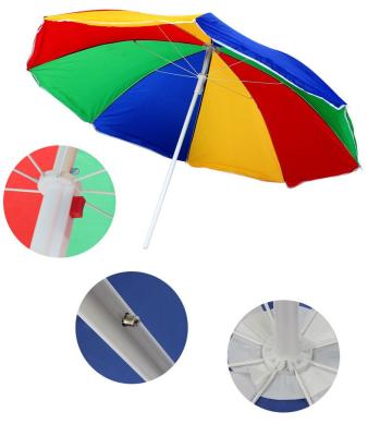 China Vintage Rainbow Color Promotion Sun Umbrella Outdoor Beach Umbrella for sale