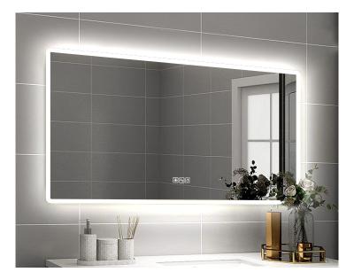 China Hot Selling Frameless Single Square Touch Illuminated Sensor LED Illuminated Bathroom Mirror for sale