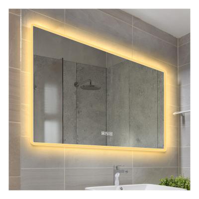 China New Luxury Frameless Illuminated Mirror Touch Screen Dimmer Lights Bathroom Led Backlit Mirror for sale