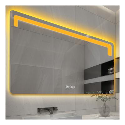 China Modern Style Rectangular Illuminated Mirror LED Backlit Bath Mirror Mounted Smart Bathroom Mirror With Lights for sale