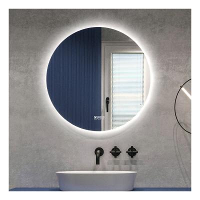 China Bright Round Silver Salon 4mm Long Lifespan Smart Led Bathroom To Make Up Cosmetic Mirror for sale