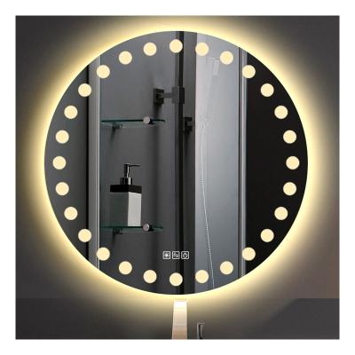 China Bright Touch Screen Smart Bathroom Led Light Mirror Modern Wall Mounted No Fog Around Led Bathroom Mirror for sale