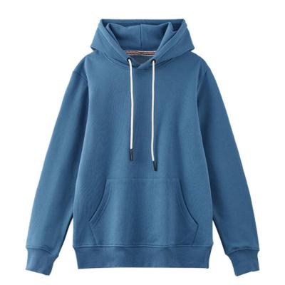 China 100% Cotton Anti-Shrink Blue Blank Digital Printing Custom Logo 320 gsm Hoodies With Pocket for sale