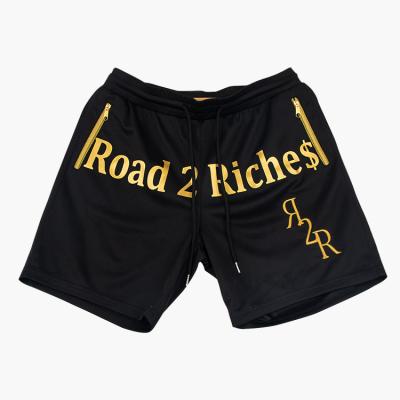 China Custom Logo Mens Anti-Wrinkle Summer Design Zipper Pocket Printing Sweat Shorts for sale