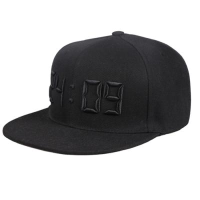 China COMMON Wholesale Custom Simple Cotton 3d Hat Embroidery Black Empty Snapback Cap for sale