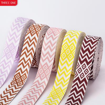 China 38mm 50mm polyester jacquard elastic ribbon is used for luggage, diagonal shoulder belt, clothing decoration belt for sale