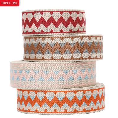 China Other popular wave pattern polyester jacquard ribbon shoes, hats, suitcases and retro bags ribbon for sale