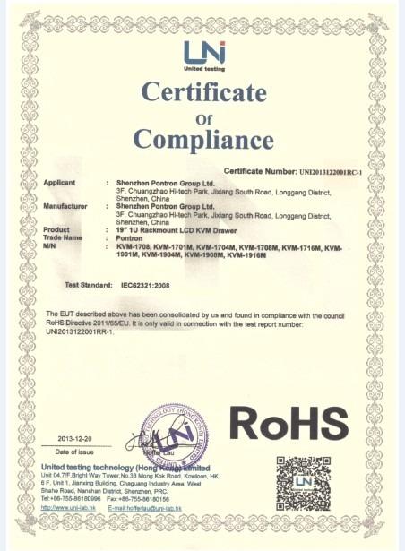 RoHS - Shenzhen Pontron Technology Ltd.