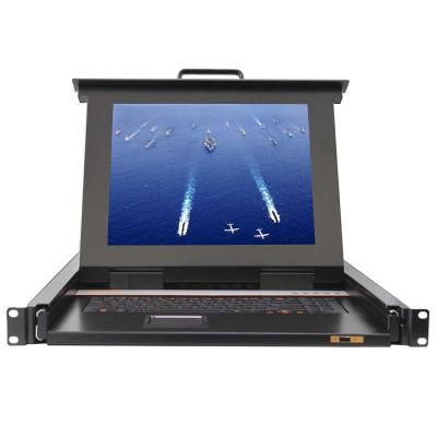 China 4 Port Lightweight Portable Chinese Cheap VGA Kvm Over IP With 1U KVM Rackmount Drawer With Cable kvm Switch en venta