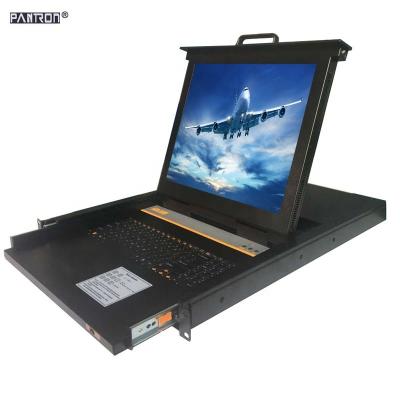 China AIO Promotion 17inch VGA lcd kvm switch (all in one) for 1U Rackmount Drawer KVM with VGA cable kvm switch for sale