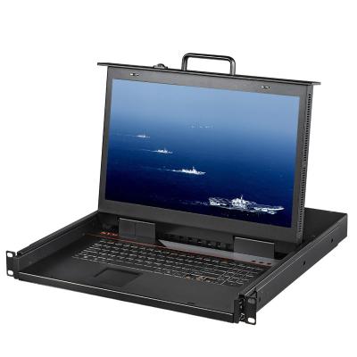 China High Strength And Corrosion Resistant Steel Plate 18.5 Inch VGA Ports Rackmount KVM Console Te koop