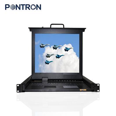 China 8 port / 16 port /32port CAT5 over IP 17 inch LED KVM switch cabinet kvm console 17