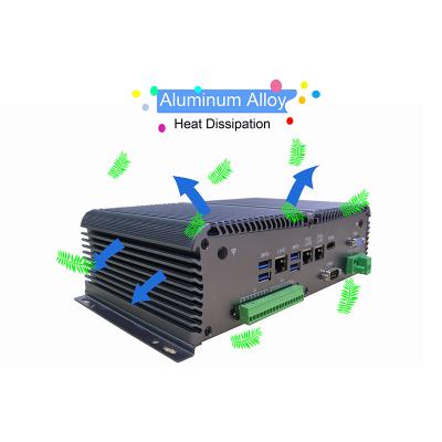 China industrial al-alloy all fanless computing pc in one box i3/i5/i7 mini core industrial cheap pc embedded hardware control for sale