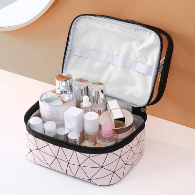 China Fashion Multifunctional Double Transparent Cosmetic Bag Women Make Up Case Large Capacity Travel Makeup Organizer Toiletry Beauty Storage for sale