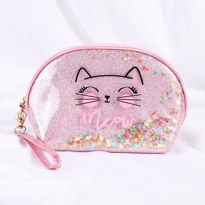 China Fashion Cute Cat Make Up Bags PVC Promotional Cosmetic Bags for sale