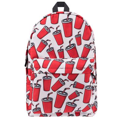 China New Trend Waterproof European and American Digital Border Printing Canvas Backpack School College Student Bag Casual Backpack for sale