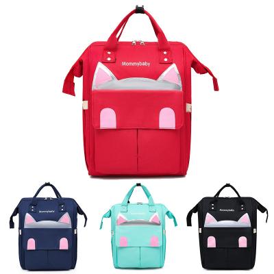 China PORTABLE Outdoor Large Capacity Cat Mama Bag Mother and Baby Leisure Backpack Baby Diaper Bag Organizer for sale