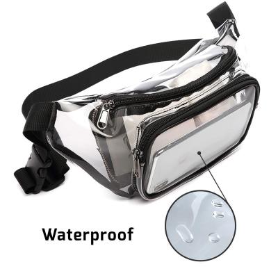 China Customizable Waterproof Cute Transparent Fanny Pack Waist Bag Clear Water Proof Wholesale PVC Waist Bag for sale