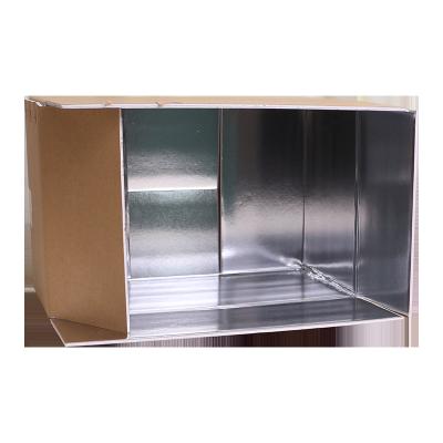 China Recyclable custom cold frozen food foil shipping carton fruit vegetable fold foam insulated foil boxes for sale