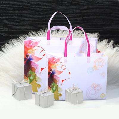 China Custom Promotional Reusable Nonwoven Shopping Recyclable Tote Bags Printed LOGO Fabric Bag With Handle for sale