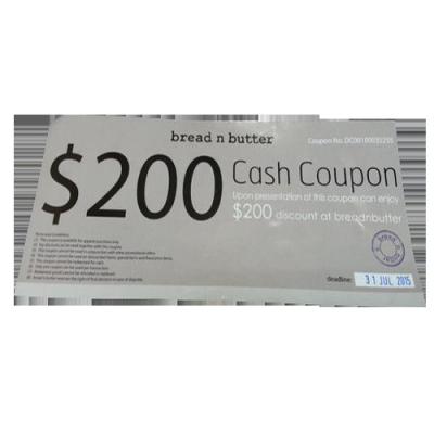 China Custom Business Discount Voucher Cards Glossy Ticket With Teardrop Line For Super Market for sale