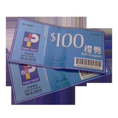 China Custom Printing Full Colors Business Voucher Ticket Voucher Paper Glossy Printing for sale