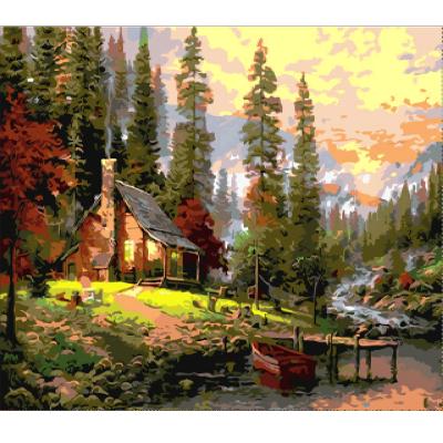 China Modern Diamond Painting Fabric Set Landscape Painting Designs Frameless Acrylic Painting for sale