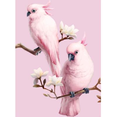 China Modern pink parrots on the tree cartoon art natural pictures animal photo for sale