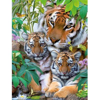 China Modern Mosaic Diamond Picture Animal Family Tiger Modern Paintings for sale