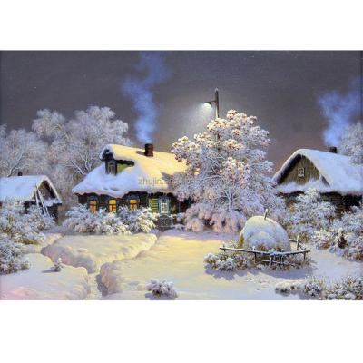 China Modern DIY Diamond Snow Christmas Landscape Painting Home Decoration for sale