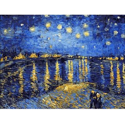 China Modern Starry Sky Painting By Numbers Canvas Painting Art Sets Famous Paintings Oil Painting Pictures for sale