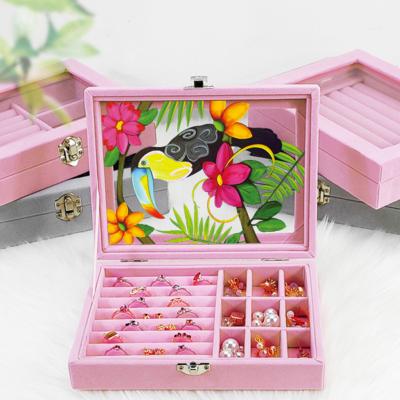 China Fashionable Make Special Shape Diamond Paint Jewelry Box Pendant Organizer Storage Accessory for sale