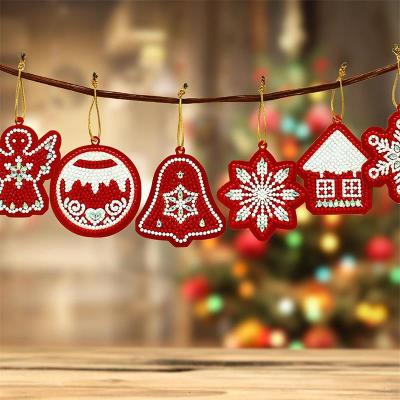 China Special Shape Diamond Embroidery Christmas Decorations 10pcs Full Drills DIY Diamond Painting Christmas Tree Holiday Pendant for sale