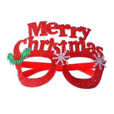 China Christmas Party Decor Kids Craft Toys Educational Gifts Diamond Glasses Frame Rhinestone Christmas Decoratioin 3D DIY Christamas Stickers for sale