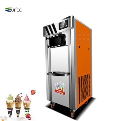 China Snack Factory Three Flavors Commercial Desktop Ice Cream Machine / Frozen Yogurt Machine for sale