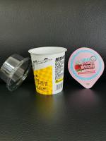 China Taza de yogur de plástico de 150 ml con tapa de papel y tapa de plástico en venta