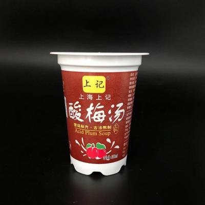 China 55mm de Kop350g Verzegelende Film van de Bodem Plastic Yoghurt 12 Oz-Roomijskoppen met Deksels Te koop