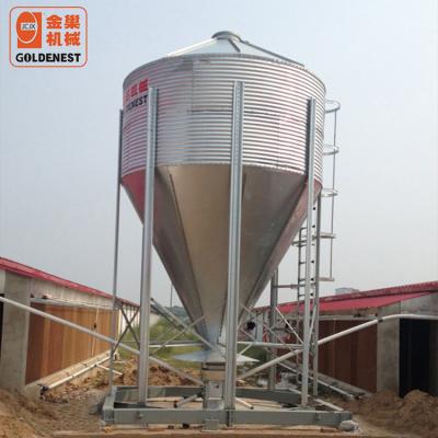 China Automatic Steel Animal Feed Silo System Chicken Poultry Feed Silo Auger Feeding Silo for sale