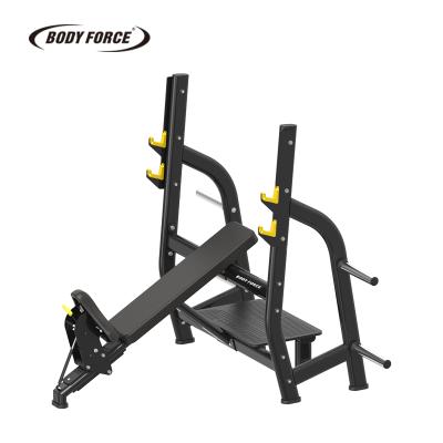 China Powder-Coated Steel Incline Hot Press Bench Bodybuilding Machine Strength Sale Gym Equipment Commercial BODY FORCE for sale