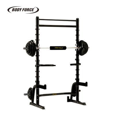 China Powder-coated steel twin pull up squat bar rack BODY FORCE for sale