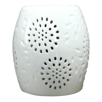 China Sustainable Cylindrical Hollow Ceramic Aroma Essential Oil Wax Melt Burner for sale