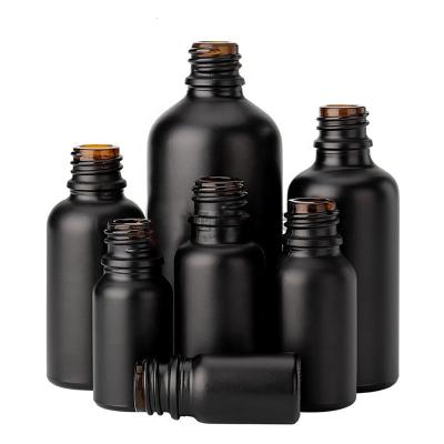 China Personal Care 5ml 10ml 15ml 20ml 30ml 50ml 100ml Black Dropper Glass Bottle For Essential Oil Sub bottling for sale