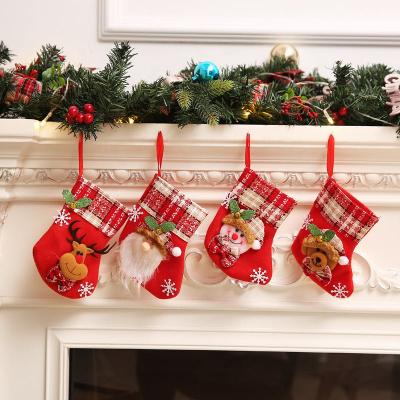 China Santa Christmas Decoration Gift Bag Christmas Sock Decal Sequin Christmas Socks Gift Bag Small for sale