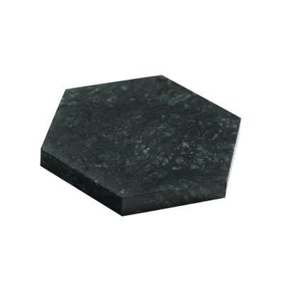 China Coffee Modern Natural Marble Irregular Non-slip Coaster Heat Insulation Rhombus Coaster Jewelry Display Pure Stone Cushion for sale