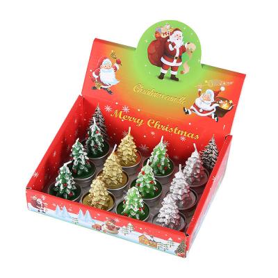 China Christmas candle decorations indoor smokeless luxury candle gift box set decorations christmas tree candle european style for sale