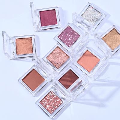 China Professional Hot Selling Single Color Waterproof High Pigmented Mini Eyeshadow Shimmer Eyeshadow for sale