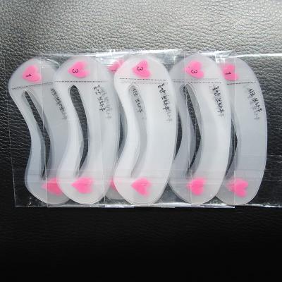 China Personal Makeup Beauty 3 Styles Reusable Eye Template Eyebrow Stencils Drawing Card for sale