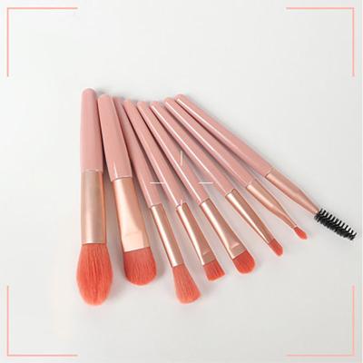 China Angular Blush Professional Wholesale Custom Logo Beauty Pink Colorful Makeup Brush Set for sale