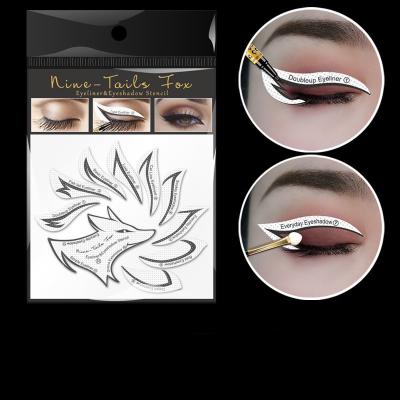 China Beauty Care Makeup Tools Eyeliner Nine Caliber Fox Eco-friendly Soft Material Stencil With New Makeup for sale